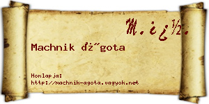 Machnik Ágota névjegykártya
